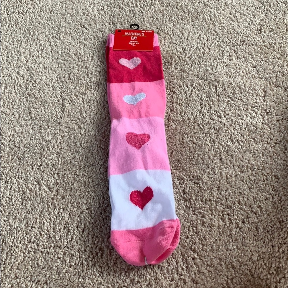 Pink heart socks